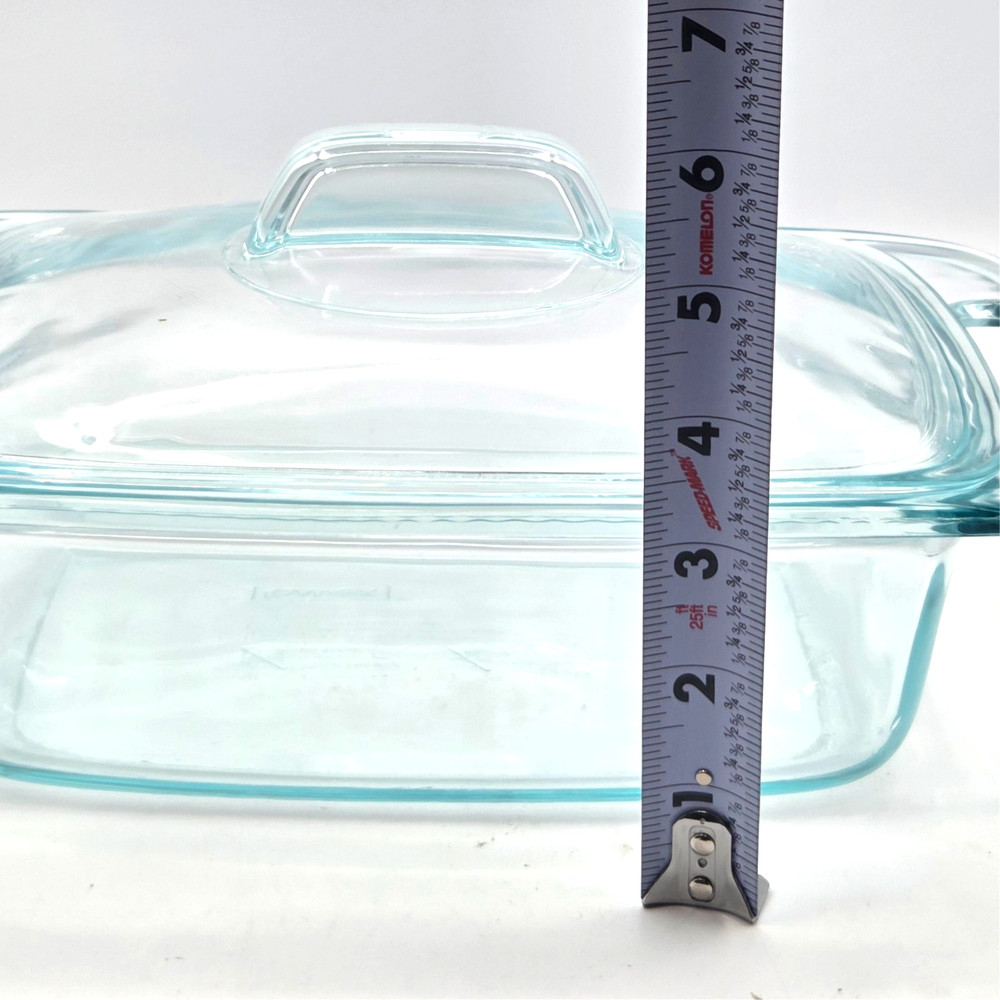 Pyrex Easy Grab Handles Clear Blue Glass Rectangular Casserole Dish With Lid