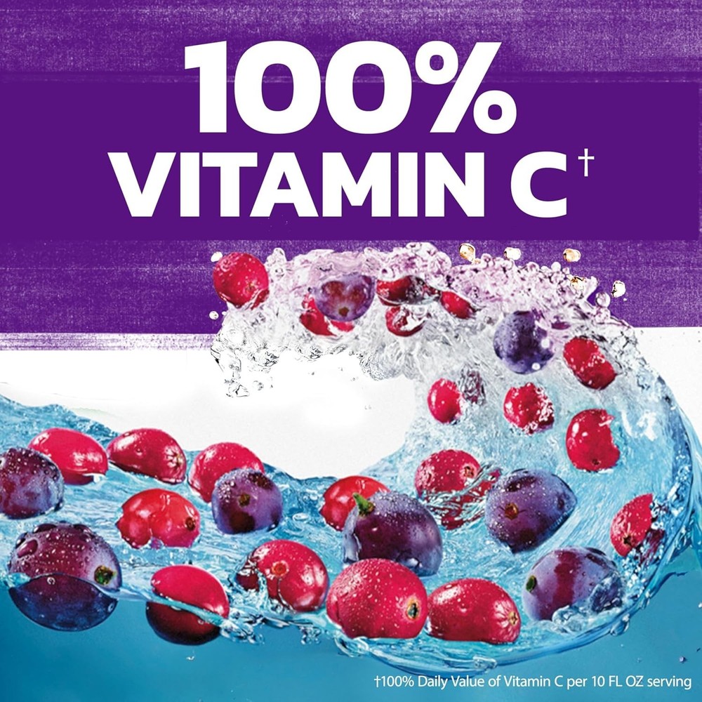 6-Pack Cran-Grape Juice Drinks, 10 Fl Oz Bottles - Refreshing Vitamin C Boost