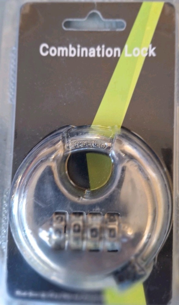 Round Combination Lock, Uncuttable Combination Disc Padlock, 3/8 Inch Shackle...