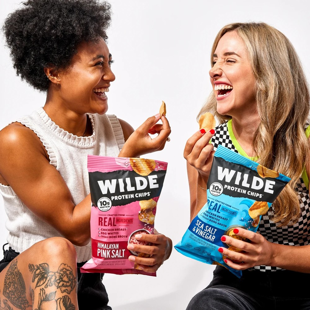 WILDE Protein Chips Himalayan Pink Salt, Thin Crispy High Protein,4.0 Oz