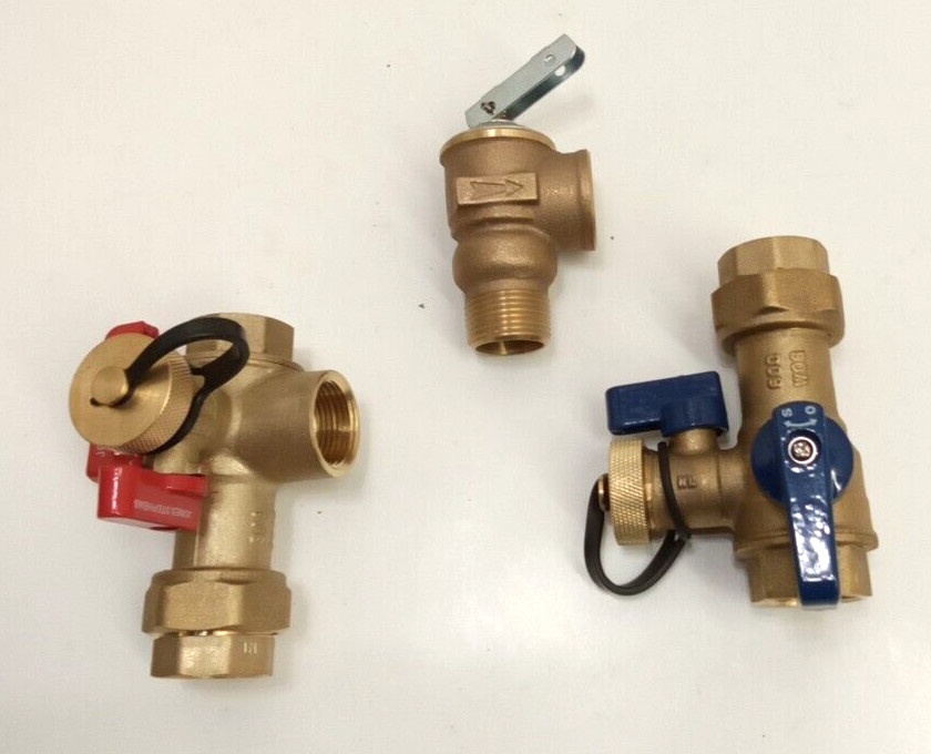 Jones Stephens D05102 3/4" IPS Tankless Water Heater Valve Kit w/Pressure Relief