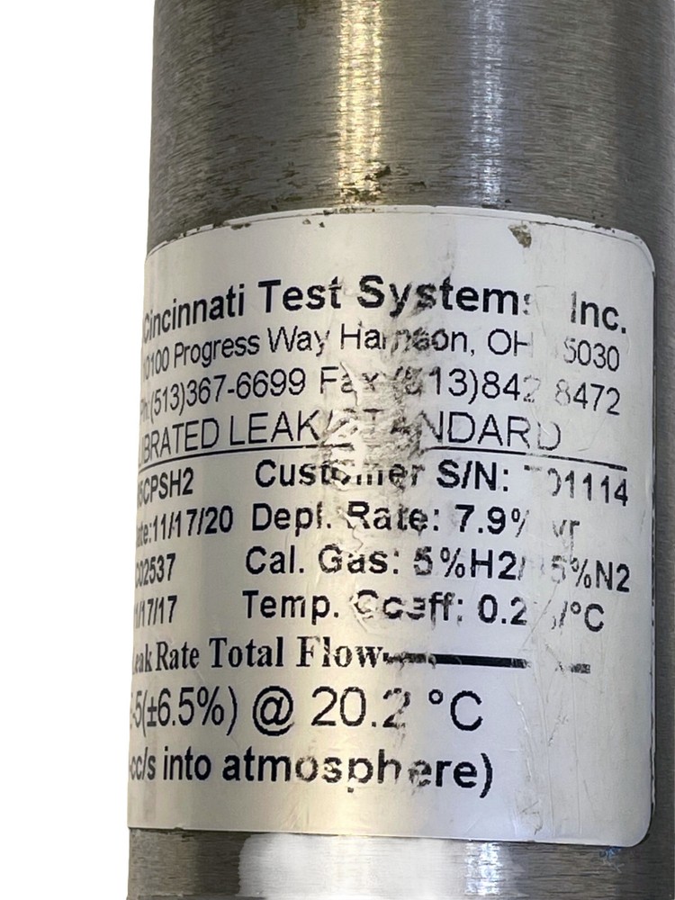 Cincinnati Test Systems C02537 Calibrated leak standard