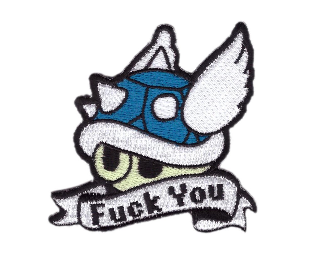 F you Flying Turtle Shell Mario Patch Iron on