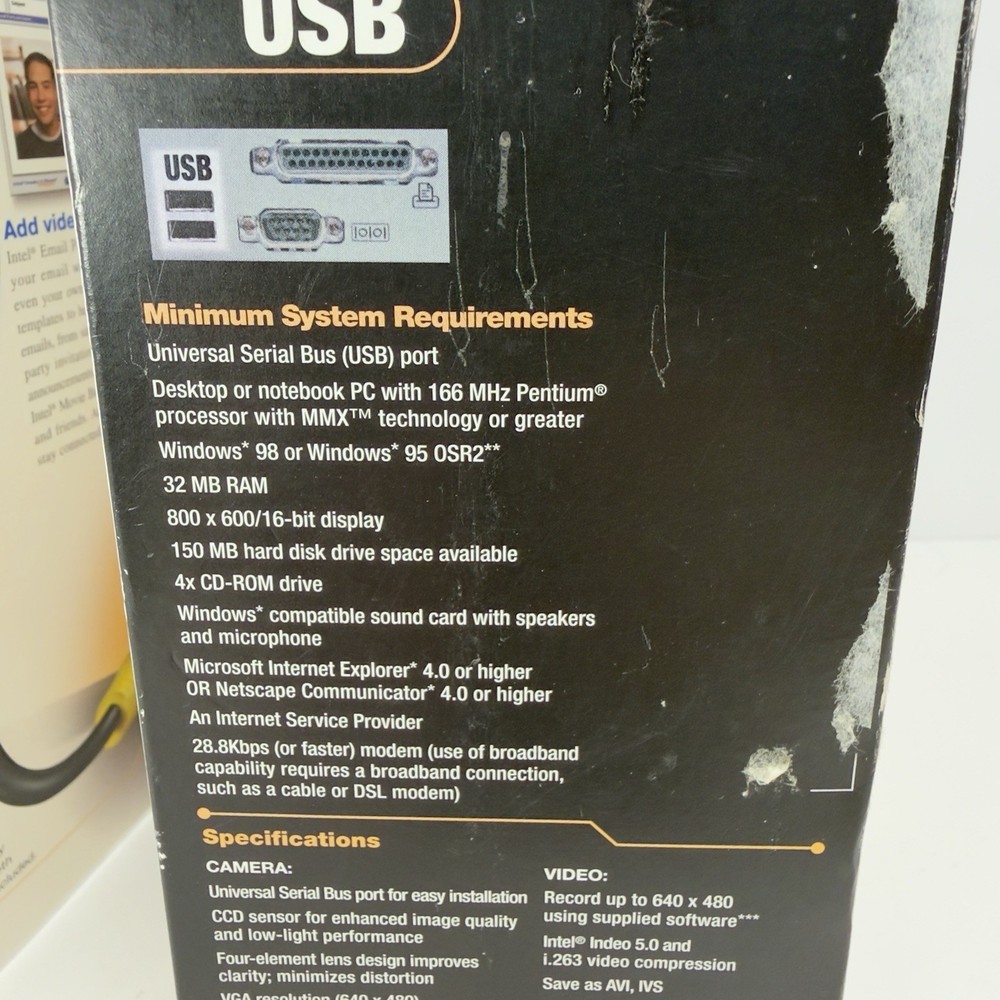 Intel PC Camera Pro Pack USB Video-In Complete Kit Boxed Vintage Webcam