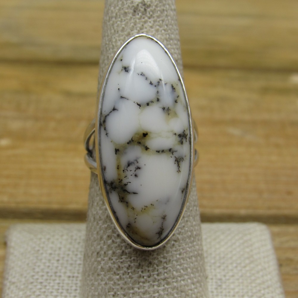New Sterling Silver Dendrite Opal Ring Size 8 by Jose Campos