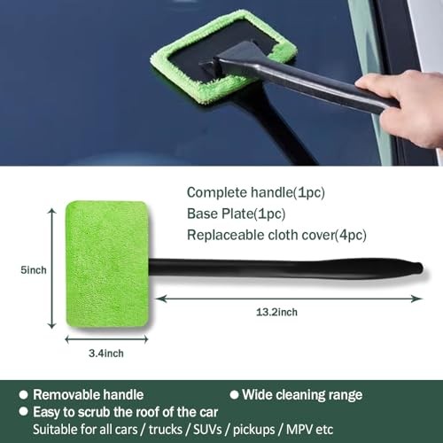 Windshield Cleaner, Window Cleaner Tool, Microfiber Window Cleaning Tool with