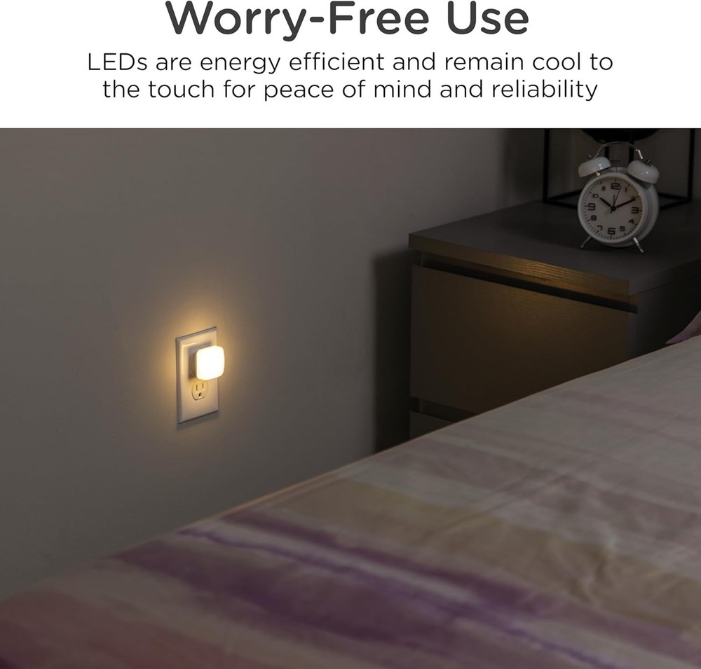 Lights by Night Mini Square LED Night Lights Plug Into Wall, 1Pack,4Pack,6 Pack,