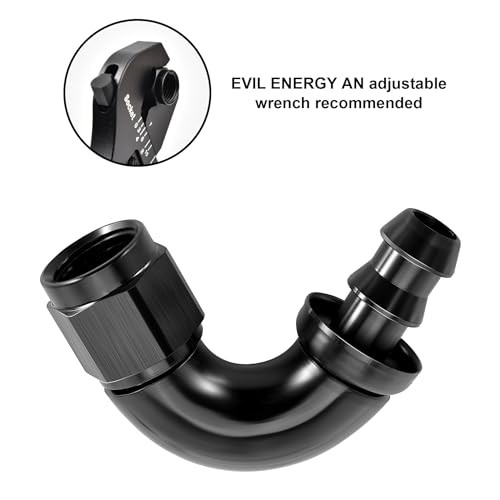 Push Lock Fitting One Piece Full Flow Hose End 8AN 120 Degree