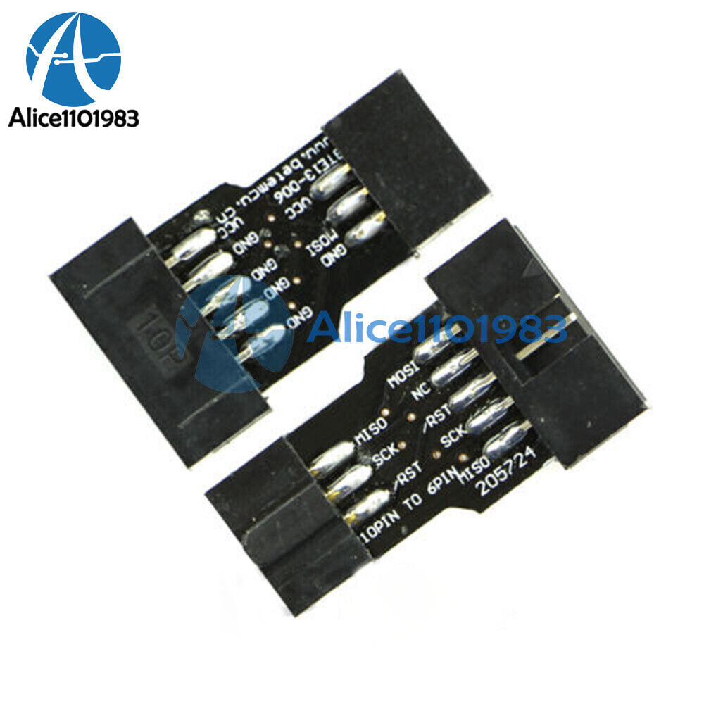 USBASP USBISP AVR Programmer USB+10 Pin Convert to Standard 6Pin Adapter Board