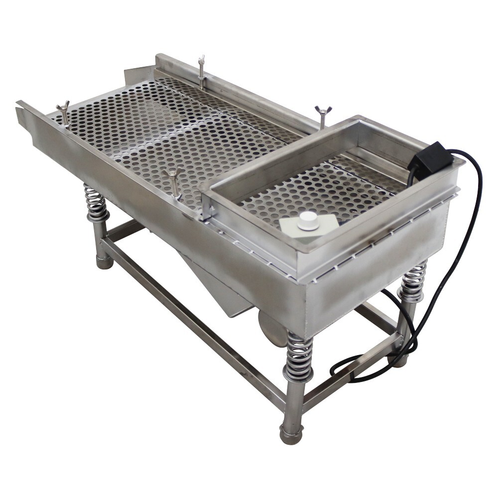 One Layer Small Stainless Steel Linear Vibrating Screen 12mm Sieve Deck Shaker
