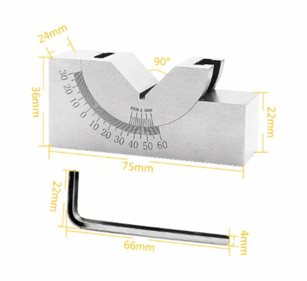 0°-60°Adjustable Angle Block Set V Angle Gauge Block Precision Micro CNC Milling