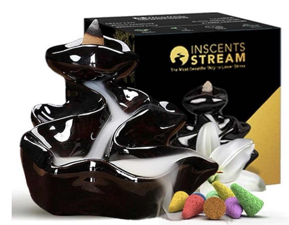 Inscents Stream – Ceramic Incense Holder – Backflow Design