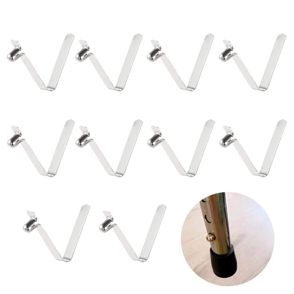 UtySty 10 Pack Kayak Paddles Spring Clips Snap Button 8mm/0.31", silver