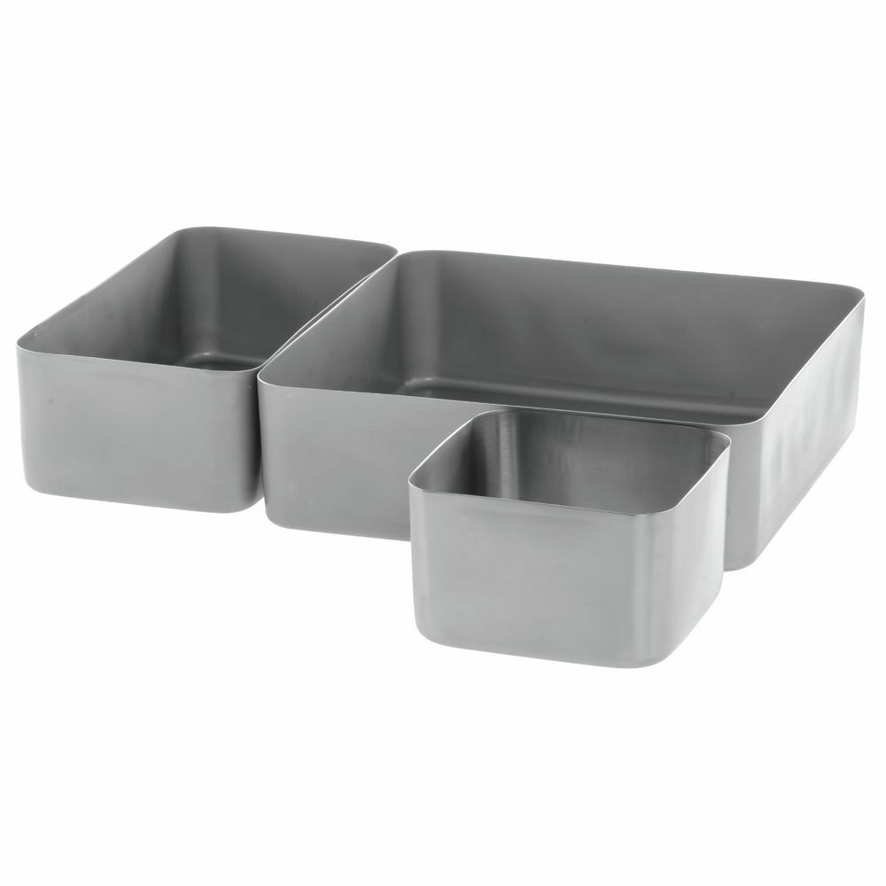 HUBERT Serving Pan Display Pan Soft Touch Rectangular Silver Stainless Steel - 4