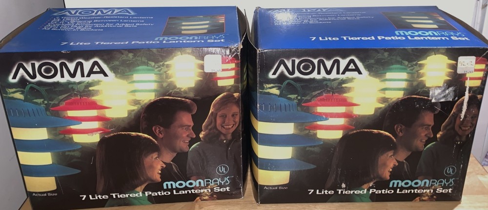 1 Set Vtg NOMA Moonrays 7 String Tiered Patio Lights~Multicolor~RV~New Open Box