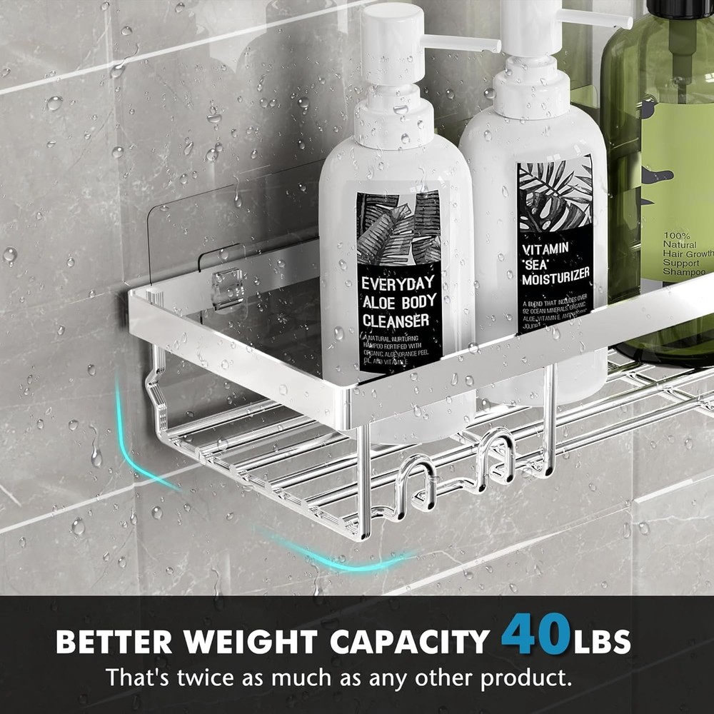 Wall-Mounted Shower Caddy - Durable, Rust-proof, and Space-Saving Design