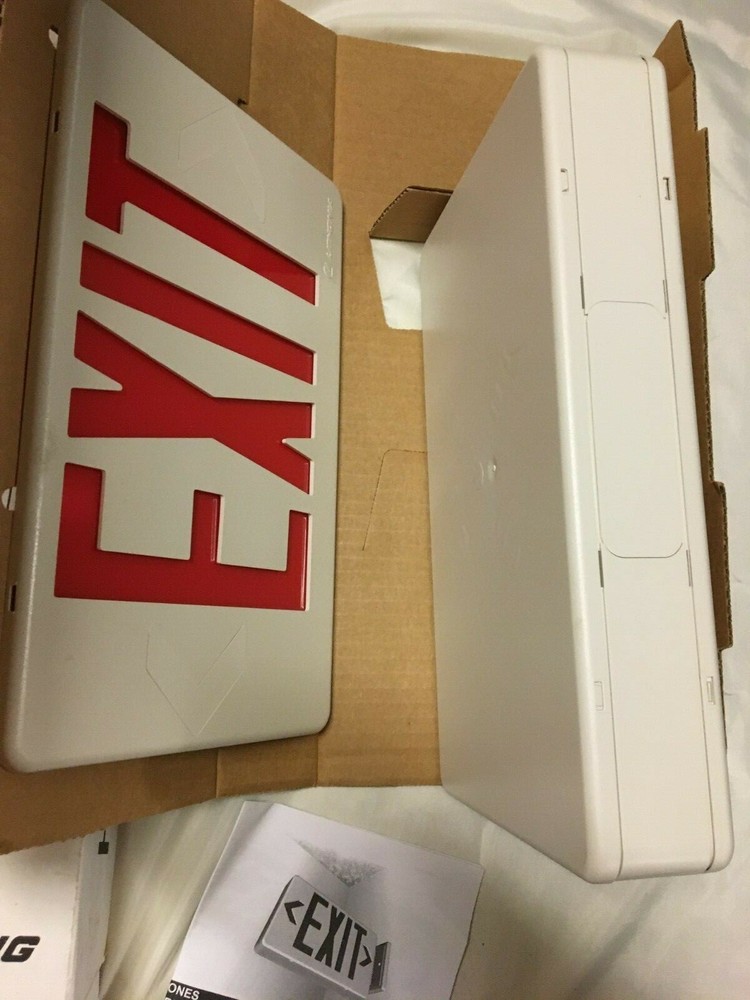 Lithonia LED EXIT light120/277v 1 or 2 side multi-mount white plastic red letter