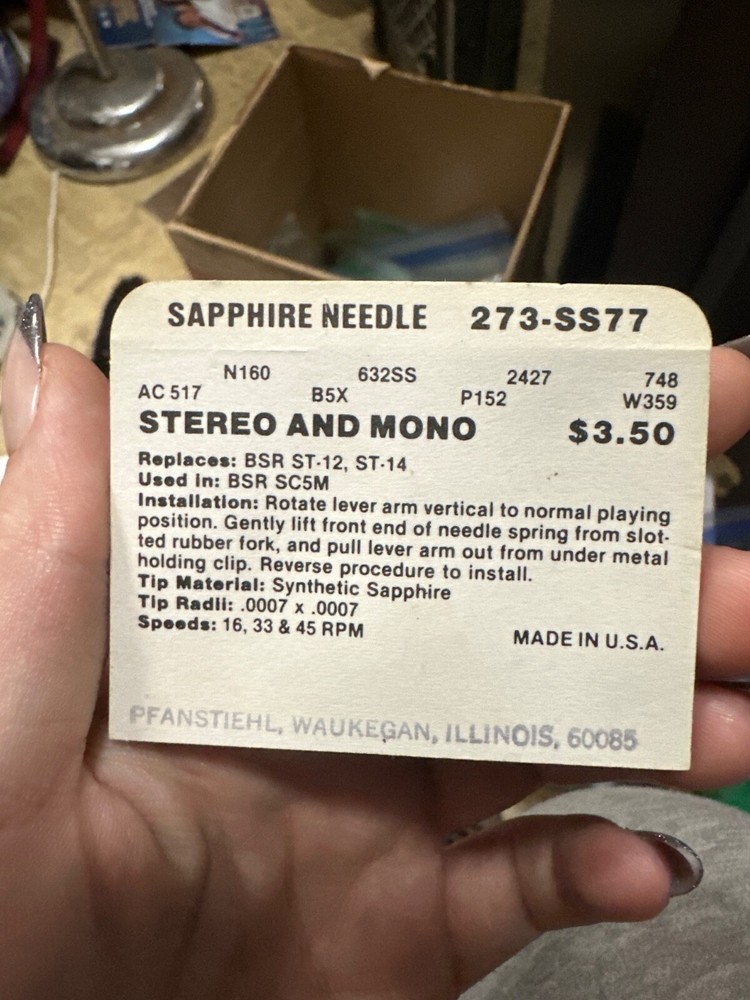 2 Pfanstiehl Needles Sapphire 273-SS77