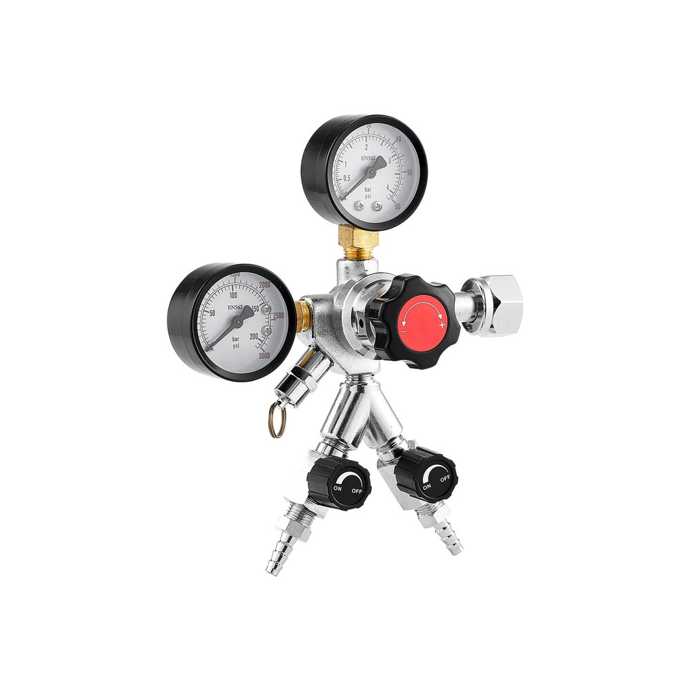VEVOR Dual Gauge Gas Tank CO2 Regulator for Draft Beer Homebrew Kegerator CGA320