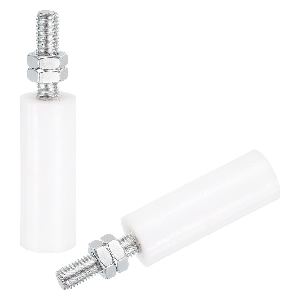 2Pcs Slide Gate Guide Roller 3" Nylon Sliding Gate Support Assembly White