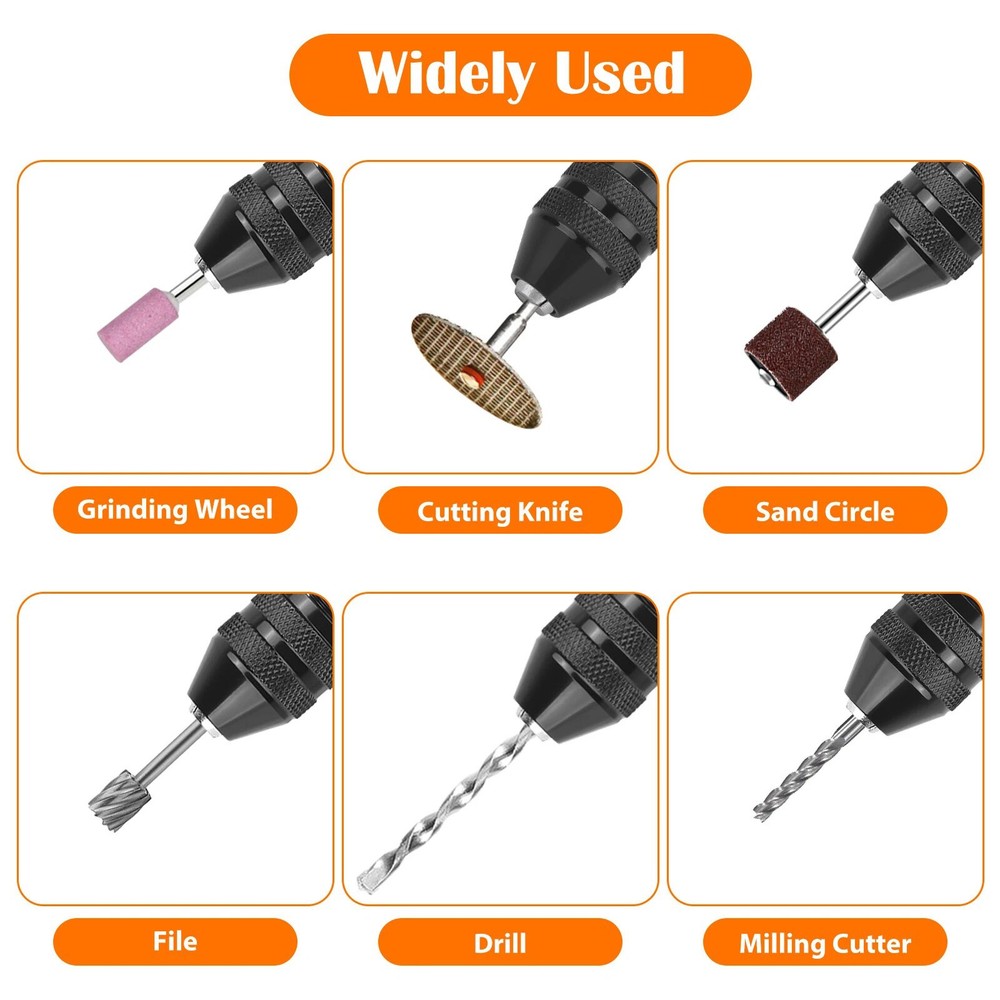 2x Keyless Chuck Adapter 1/4" Hex Shank Durable For Power Tools Quick Change