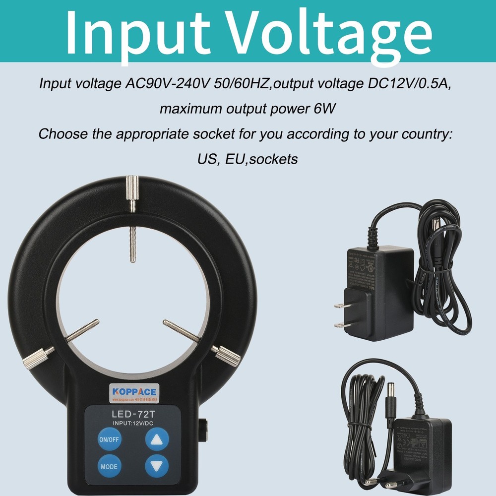 KOPPACE Microscope LED Ring Light - 61mm Adjustable, 72 Bead Light Source