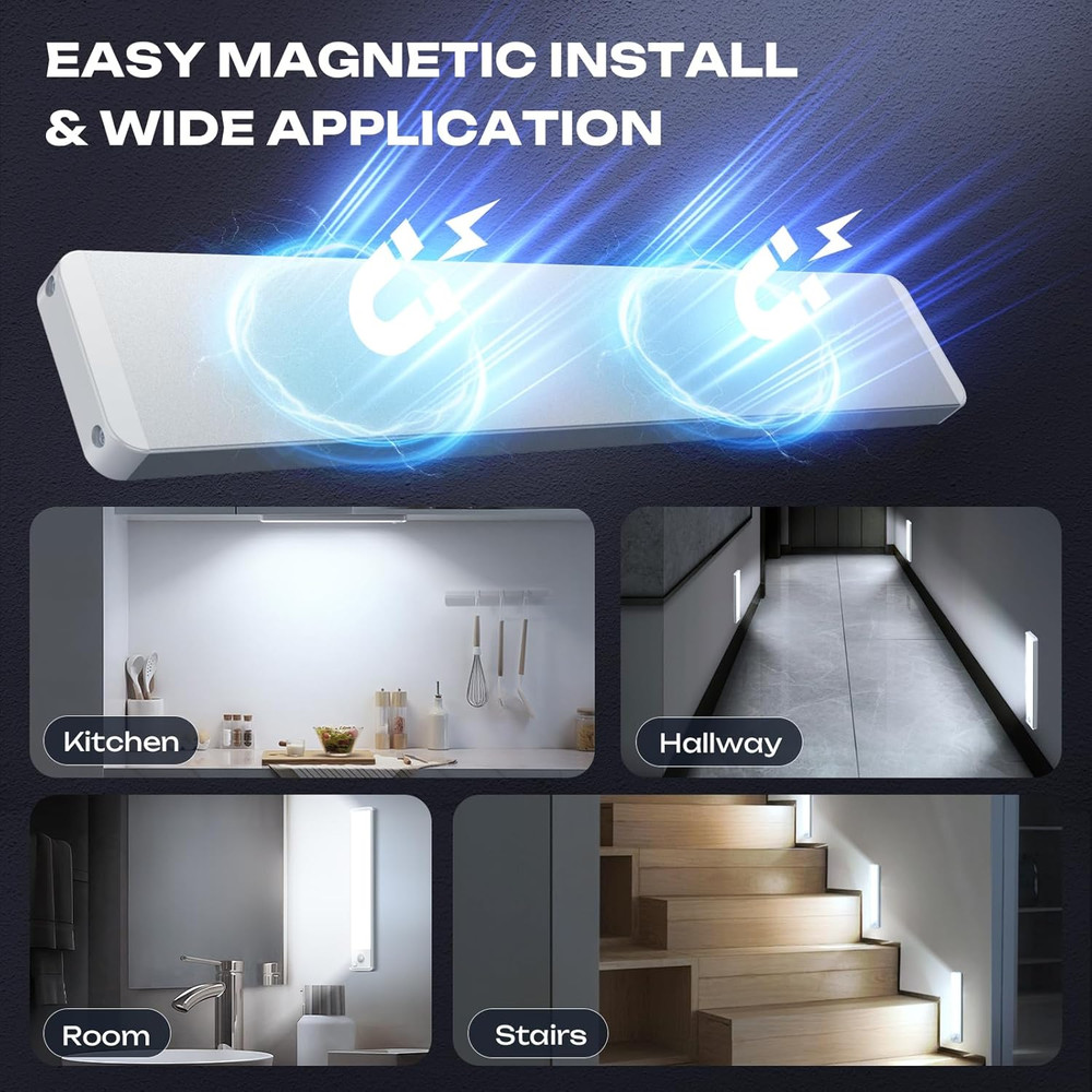 5 Pack under Cabinet Lighting Wireless 2200Maah Rechargeable LED Motion Sensor M