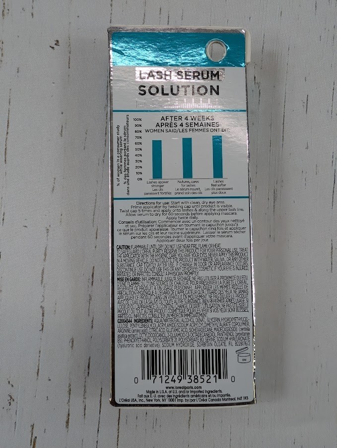 L'Oreal Paris Eyelash Serum Solution With Lash Caring Complex
