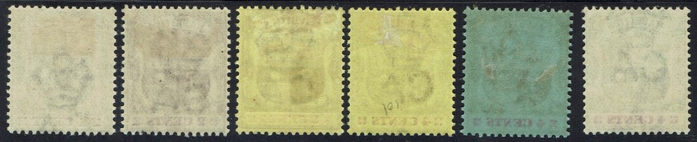 MAURITIUS 1900 ARMS 1C - 4C ALL COLOURS WMK CROWN CA