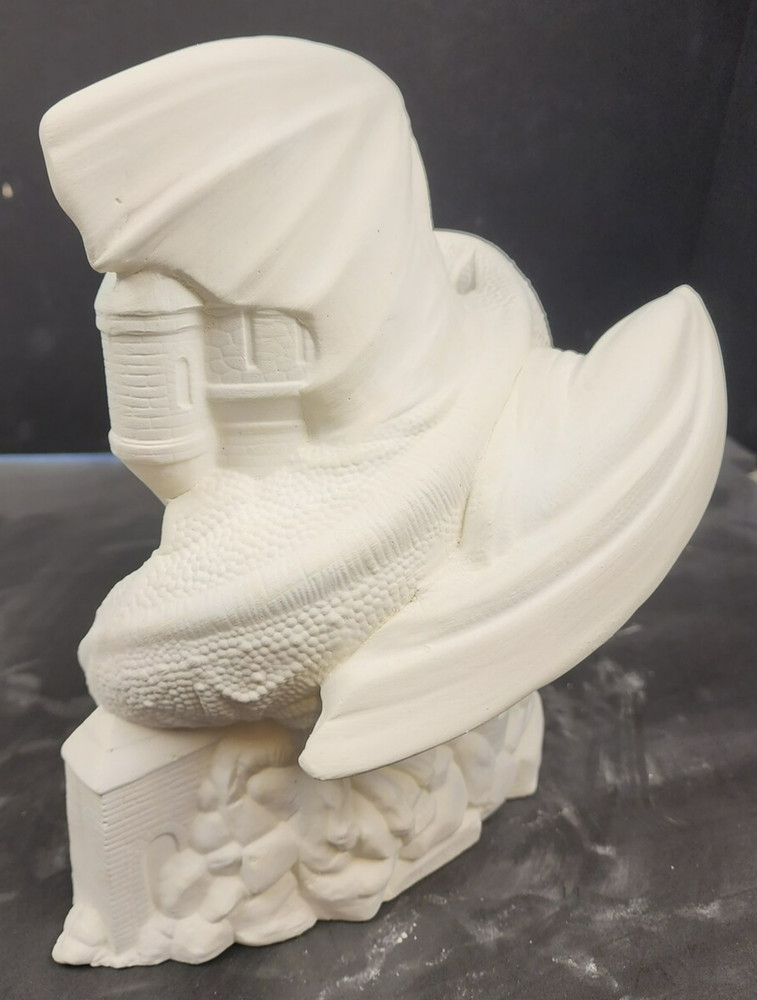 Ready to Paint UNPAINTED Ceramic Bisque Fall Dragon On Castle