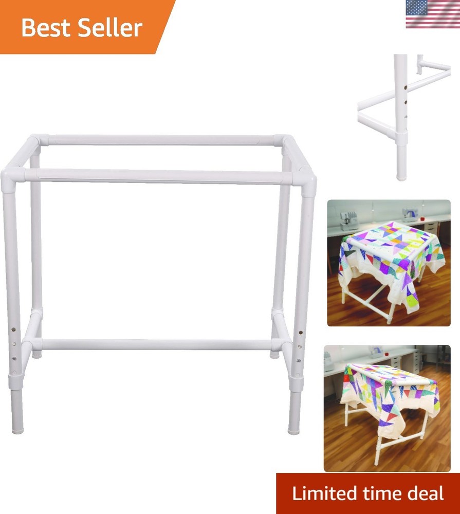 Quilter's Floor Frame, Adjustable, White