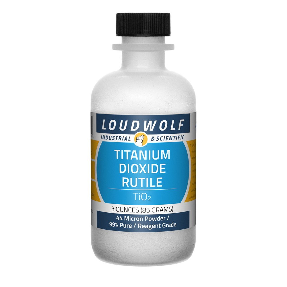 Titanium Dioxide Rutile, 3oz, Reagent Grade, Sturdy Bottle, SHIPS SAME DAY