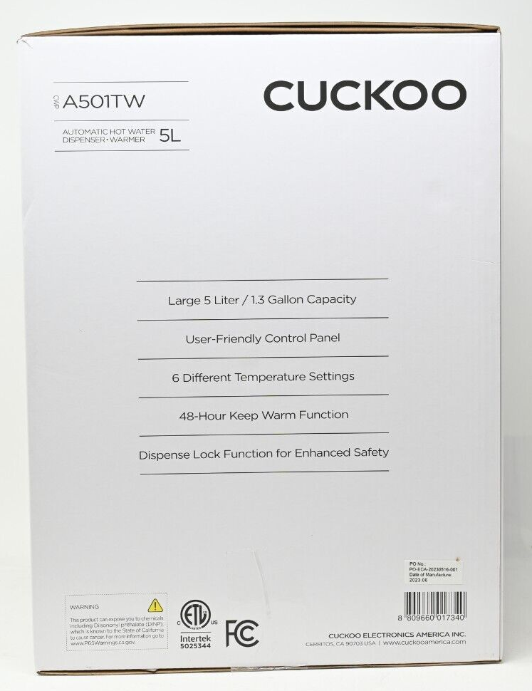 Cuckoo Automatic 5-Liter Hot Water Dispenser/Warmer