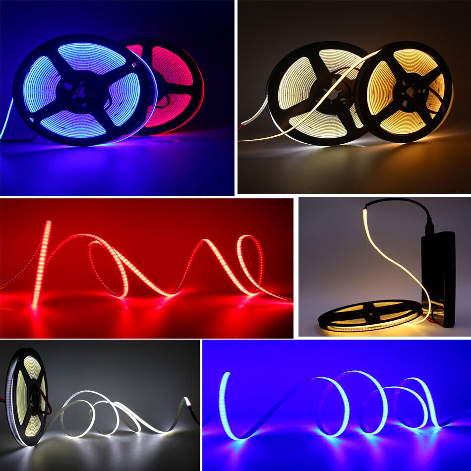 5V 5mm width COB LED light strip 320LED/m Battery box Powered Flexible light bar
