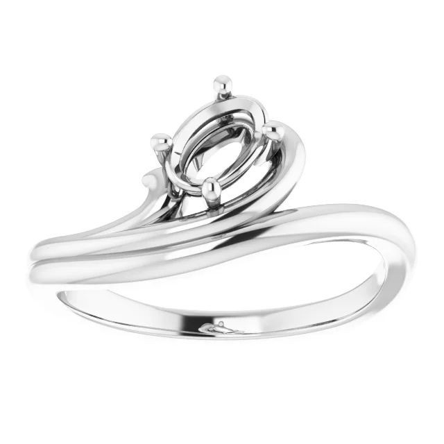 Oval 6x4mm Semi Mount Ring Setting Solitaire 925 Sterling Silver Mounting