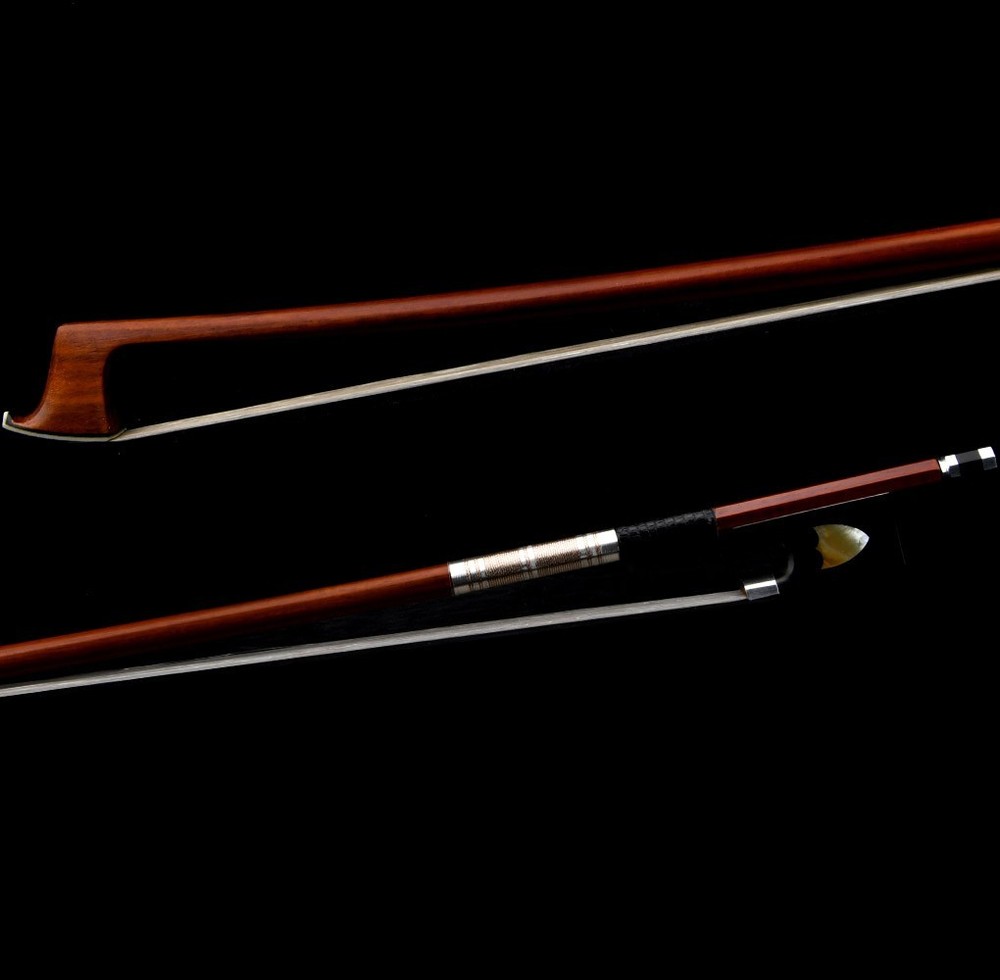 Master Pernambuco Violin Bow 4/4 D.PECCATTE Copy Ebony Shield Frog Silver Stiff