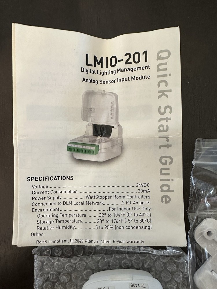 *NEW*WattStopper LMIO-201 DLM Analog Sensor Input Module, Indoor, White (NO BOX)
