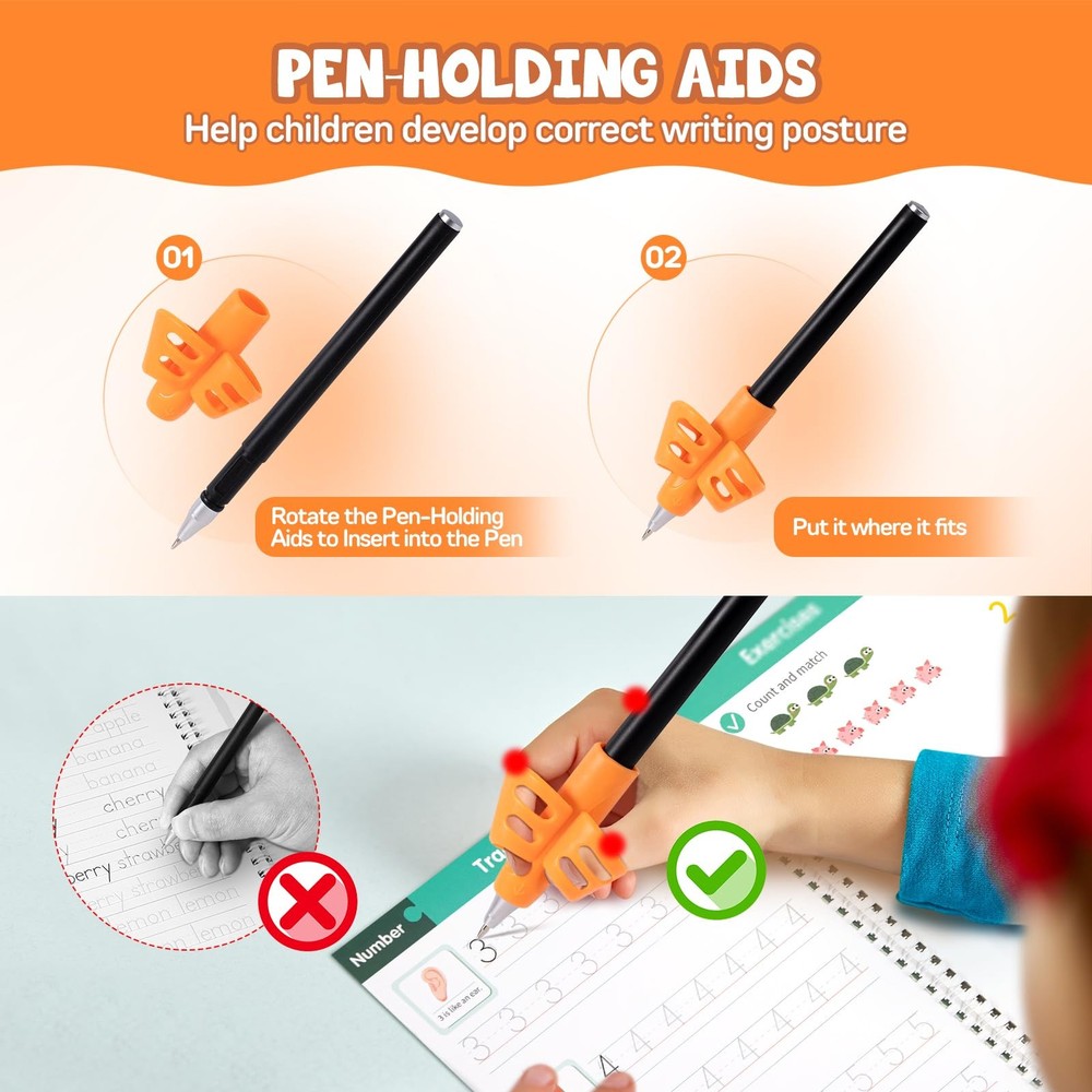 Magic Grooved Writing Practice Books, Reusable 3D Grooved Handwriting Practice f