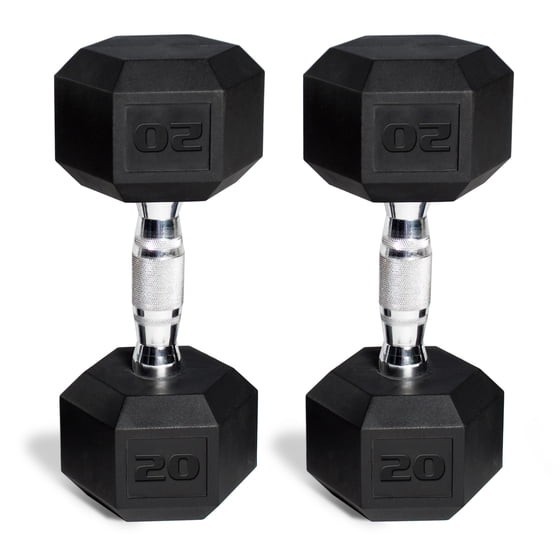 (2 pack) CAP Barbell Coated Hex Dumbbell, Single 45 Lbs