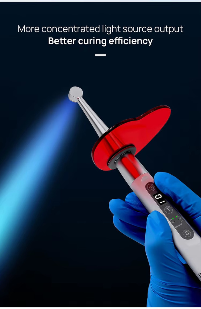 C25 Plus Dental 10W LED One Second Curing Light 2500mw/cm2 360° Rotatable Head