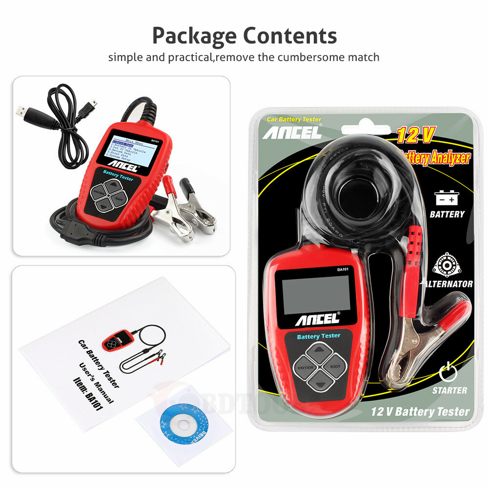 OBD Car Battery Load Tester Charging Cranking System Diagnostic Voltage Analyzer