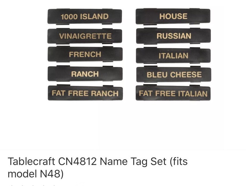 Tablecraft CN4812 Name Tag Set (fits model N48)
