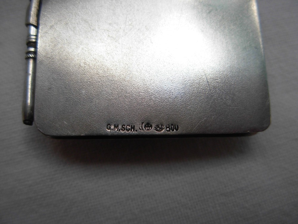 ANTIQUE GERMAN SOLID SILVER DANCE CARD,NOTE BOOK,PENDANT,ART NOUVEAU