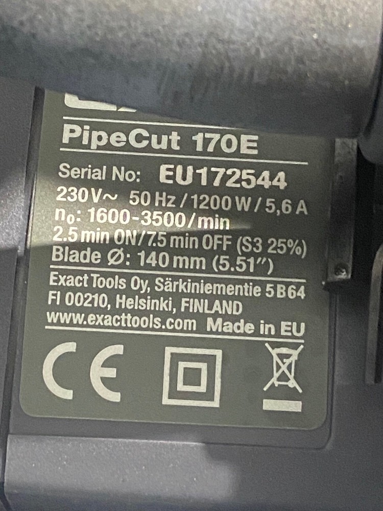 Exact PipeCut 170E Pipe Cutting System New