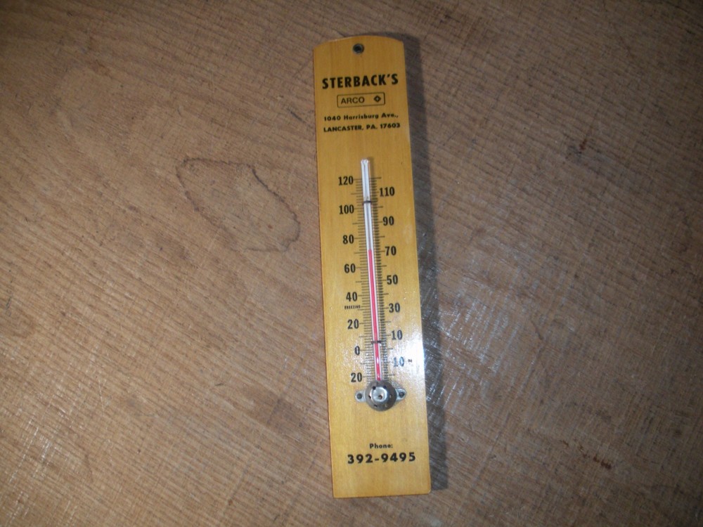 Vintage Wooden STERBACK'S Thermometer