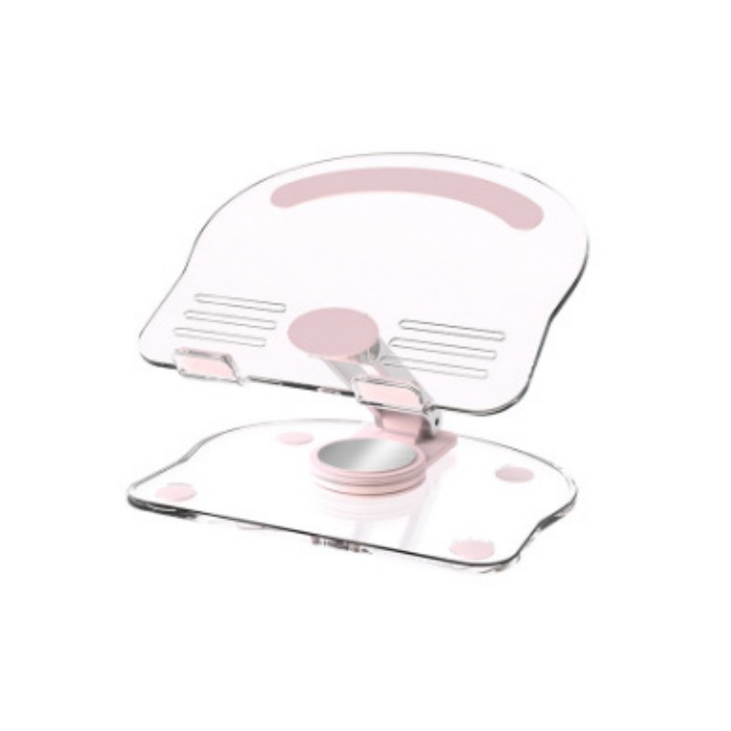 Acrylic Tablet Stand Desktop Foldable Holder 360° Rotation Base Clear Bracket vq
