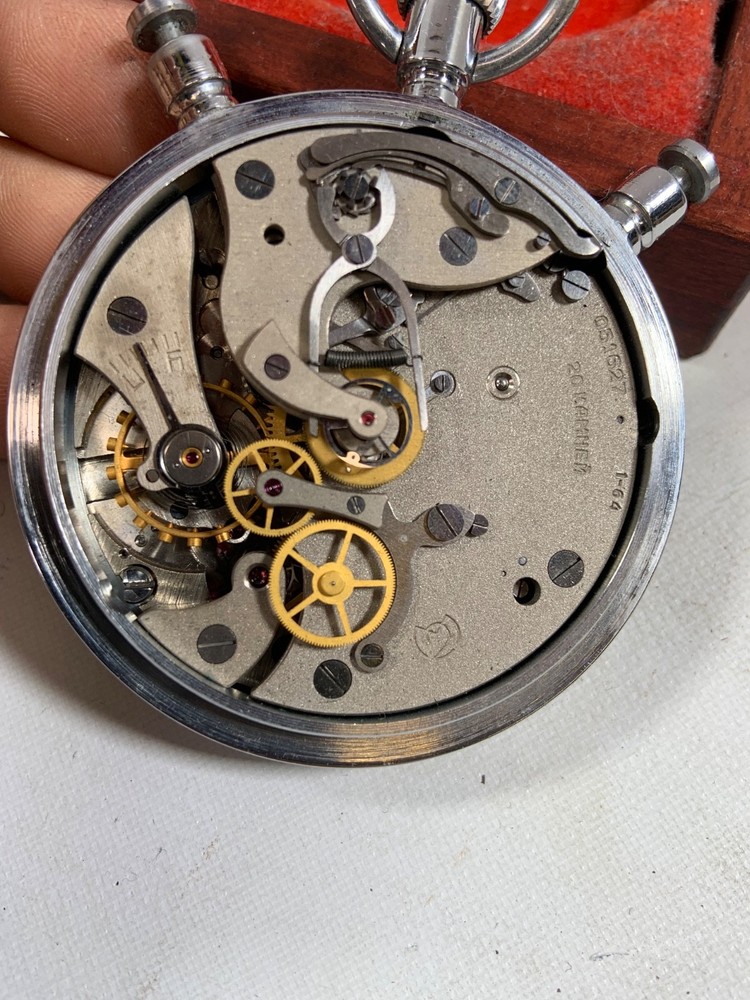 1958 Soviet USSR Mechanical Stopwatch Boxed Working Сделано в СССР Cold War