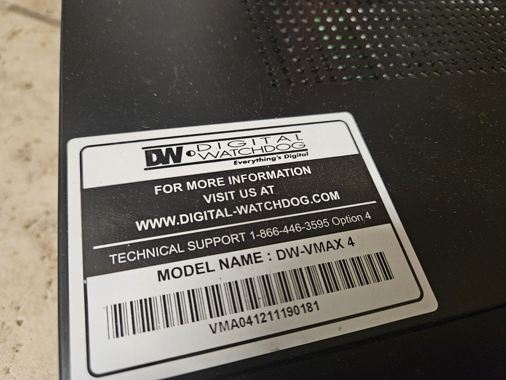 VMAX 4 channel dvr. model DW-VMAX 4 Home Automation Powers On Untested Fully