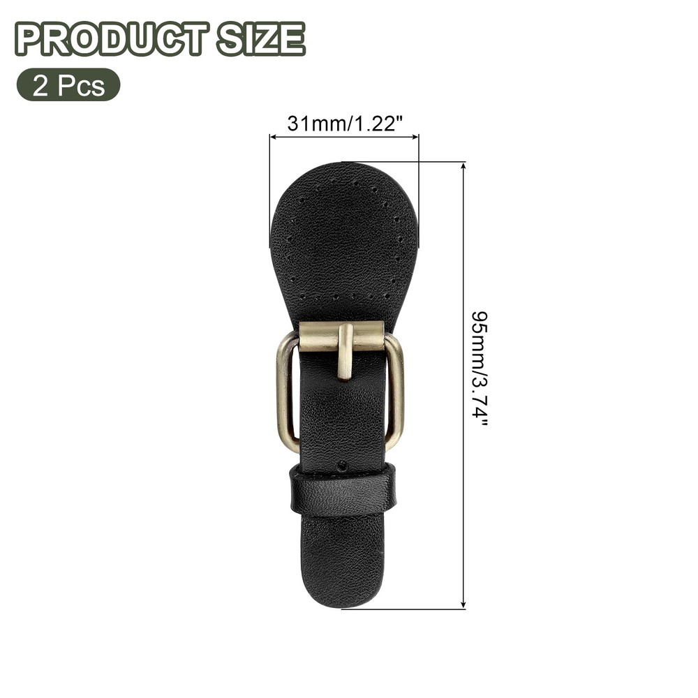 2Pcs Leather Snap Buckles Snap Button Closure Magnetic Snaps Black