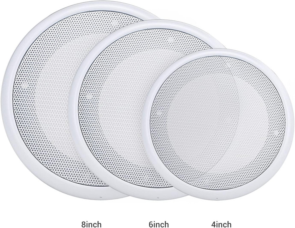 2PCS 8in White Ceiling Speaker Covers Surface Mount Speaker Grill Mesh Round